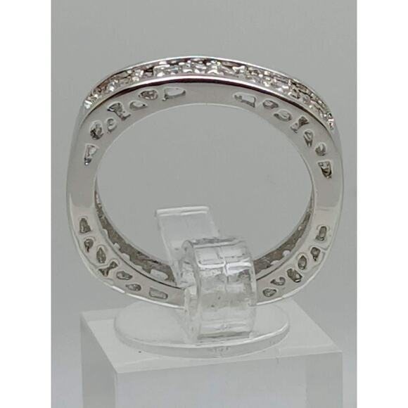 Unique Vintage White Gold GP Round Cut Sim Diamond CZ Stack Wedding Ring Size 6 - Picture 10 of 10